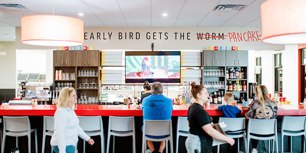 The bar seating at Early Bird