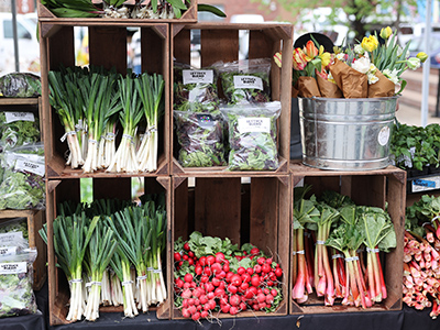 Farmers booth at a farmers market